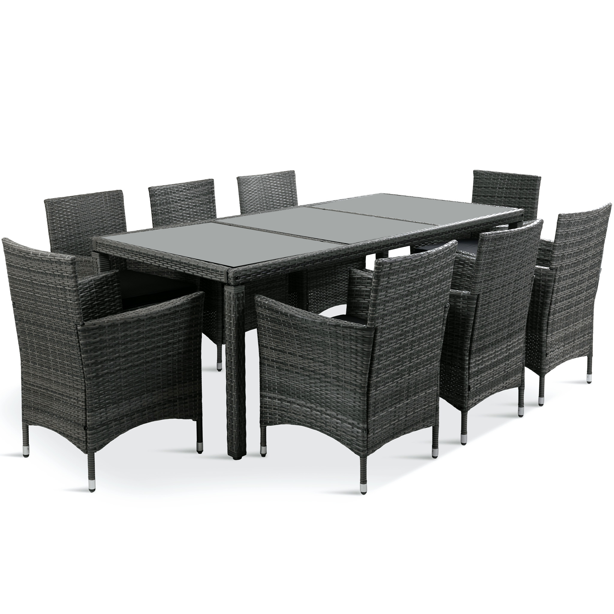 Ruokailuryhmä ulkokalusteet 8 tuolilla | Tyynyt mukana | Harmaa | Lyfco Lysekil Ruokailuryhmä ulkokalusteet 8 tuolilla | Tyynyt mukana | Harmaa | Lyfco Lysekil