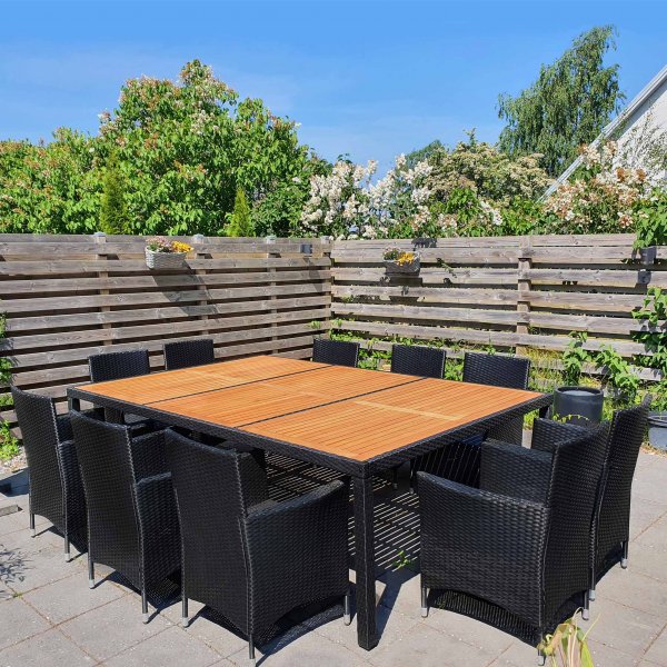 Iso ruokailuryhm ulkokalusteet 220x160cm | 10 tuolia | Lyfco Svanesund