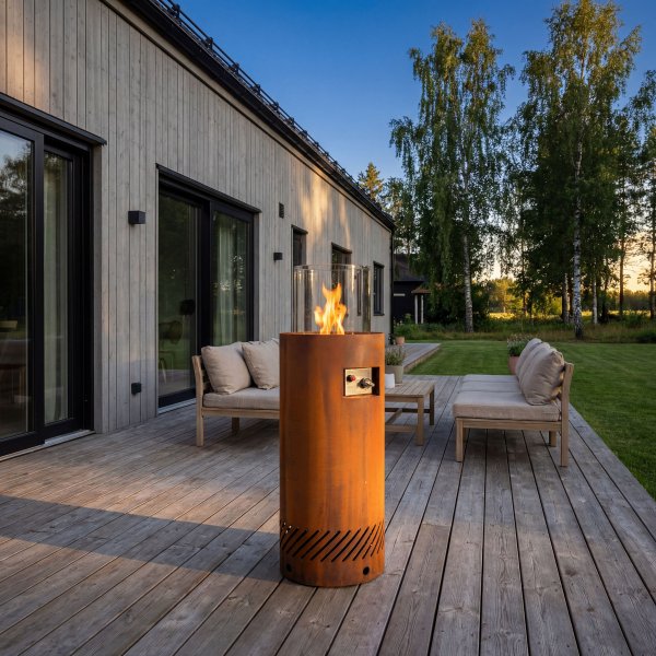 Kaasulämmitteinen takka corten-teräksestä | Ulkokäyttöön | Fredrik Kaasulämmitteinen takka corten-teräksestä | Ulkokäyttöön | Fredrik