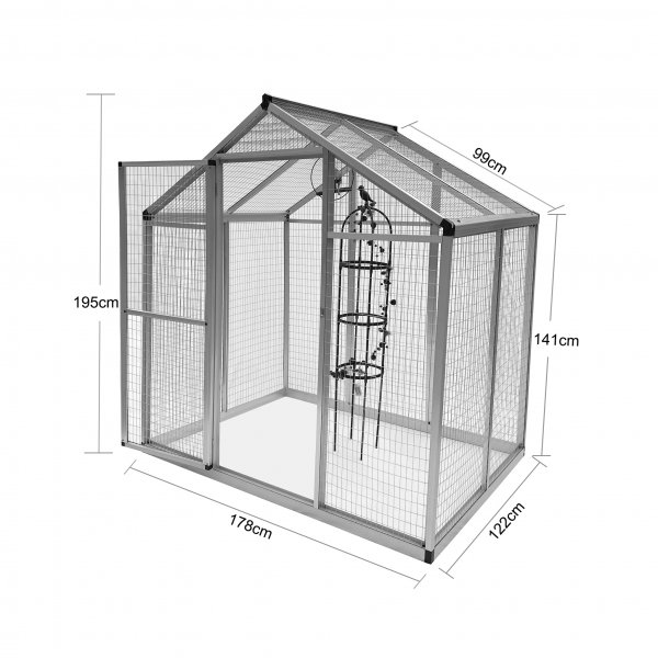 Lintuhkki | Alumiini ja Rautaverkko | 122x178x195cm