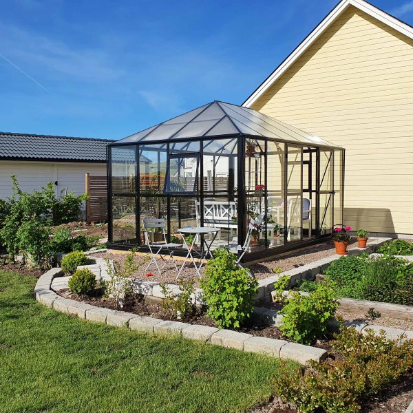 Huvimaja 13m² | Suuri premium-kasvihuone | 5 vuoden myrskytakuu Huvimaja 13m² | Suuri premium-kasvihuone | 5 vuoden myrskytakuu