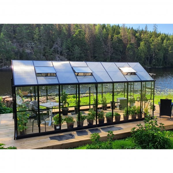Kasvihuone 12,7m² | 5 vuoden myrskytakuu | 4mm turvalasi Kasvihuone 12,7m² | 5 vuoden myrskytakuu | 4mm turvalasi