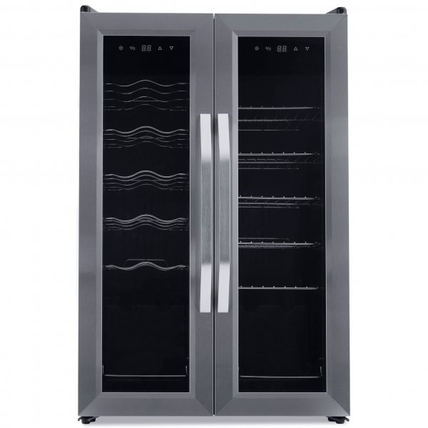Yhdistetty viini- ja olutjääkaappi | 24 pulloa/66 tölkkiä | Hiljainen juoksu Yhdistetty viini- ja olutjääkaappi | 24 pulloa/66 tölkkiä | Hiljainen juoksu