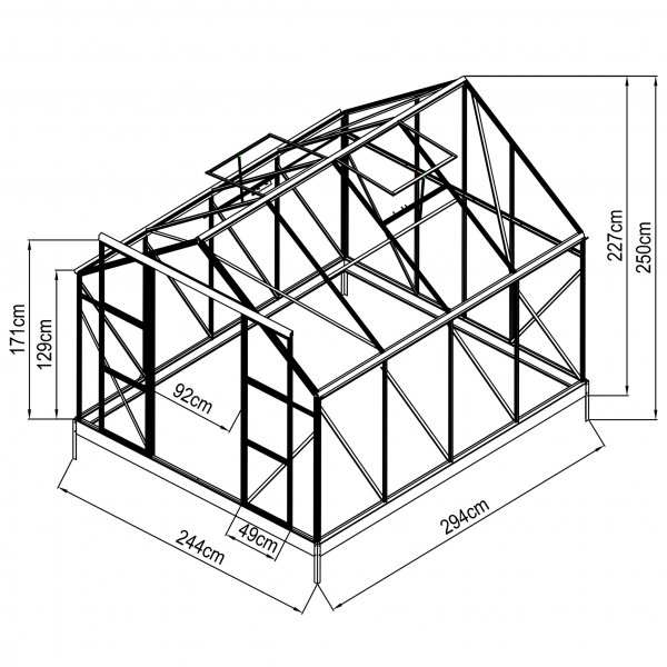 Kasvihuone 7,2m² | 6mm kanava muovi | Korkea viljelykorkeus Kasvihuone 7,2m² | 6mm kanava muovi | Korkea viljelykorkeus