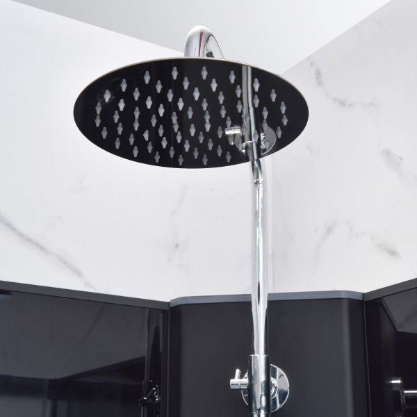 Täydellinen suihkukaappi sadesuihkulla | Musta Täydellinen suihkukaappi sadesuihkulla | Musta