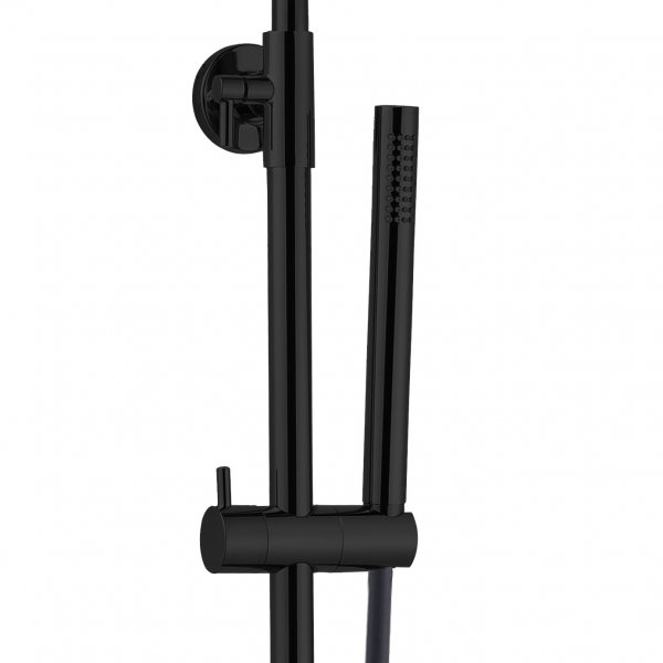 Täydellinen yläsuihkusarja käsisuihkulla pyöristetyllä muotoilulla | Musta Täydellinen yläsuihkusarja käsisuihkulla pyöristetyllä muotoilulla | Musta