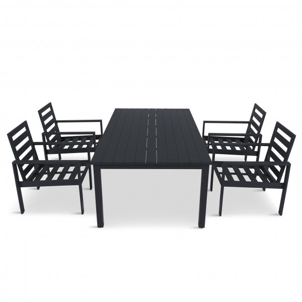 Premium ulkokalusteet alumiinista | Pöytä & 4 tuolia | Hamnviken Premium ulkokalusteet alumiinista | Pöytä & 4 tuolia | Hamnviken