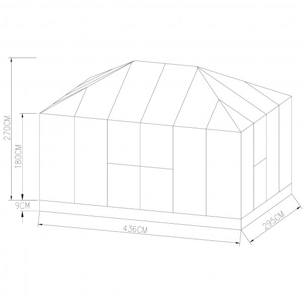 Huvimaja 13m² | Suuri premium-kasvihuone | 5 vuoden myrskytakuu Huvimaja 13m² | Suuri premium-kasvihuone | 5 vuoden myrskytakuu