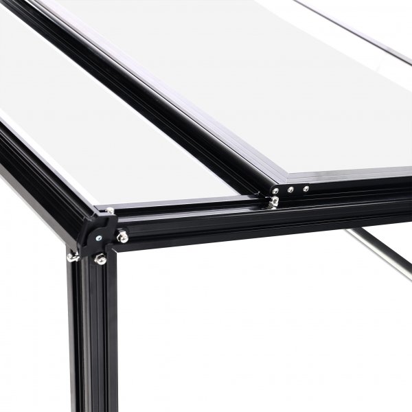 Minikasvihuone avattavalla ovella | 4mm turvalasi | Musta Minikasvihuone avattavalla ovella | 4mm turvalasi | Musta