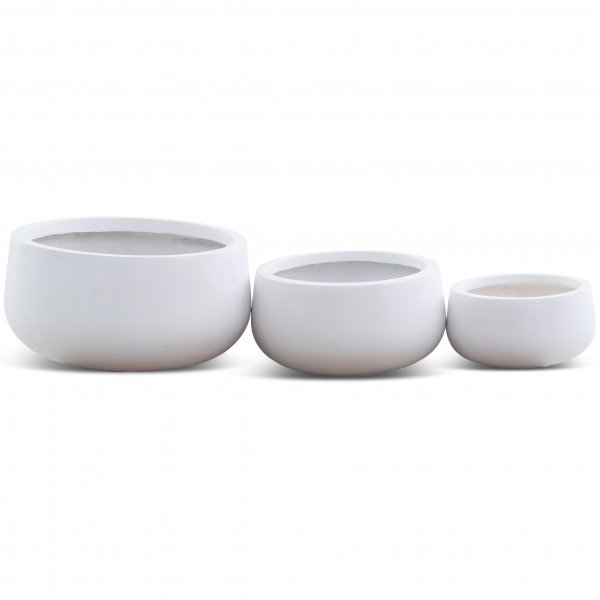 Kuituvahvisteiset ulkoruukut | 3 kpl | Valkoinen