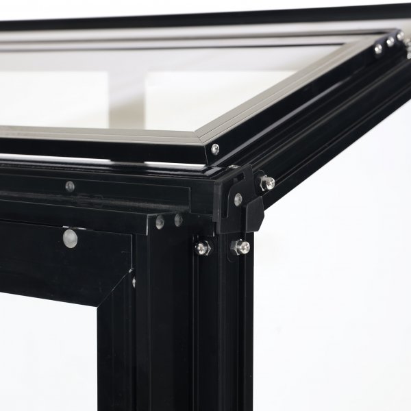 Korkea minikasvihuone | 4mm turvalasi | Musta