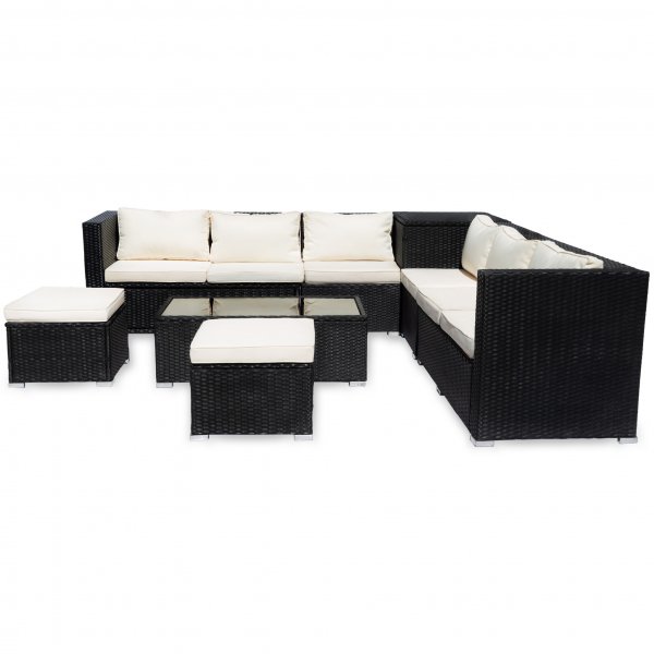 Lounge ryhm� | Kaksinkertainen sis��nrakennettu s�ilytystila | Musta synteettinen rottinki | Djursvik