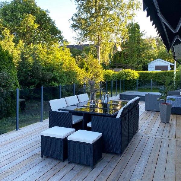 Ruokailuryhm ulkokalusteet | 10 paikkaa | Keinotekoinen rottinki | Lyfco Skrhamn