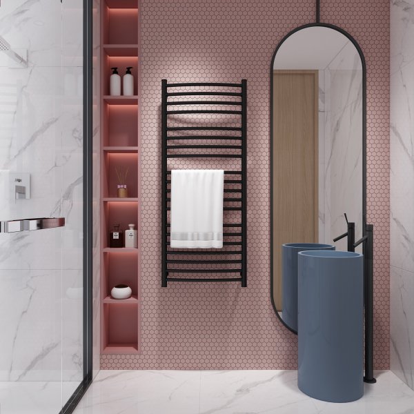 Shkinen pyyhekuivain 52x126x12,5cm | 9001 | Musta