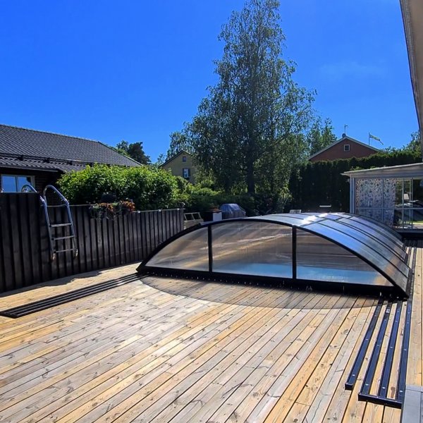 Altaan katto 4x8m sivuovella | Ammuttava - musta