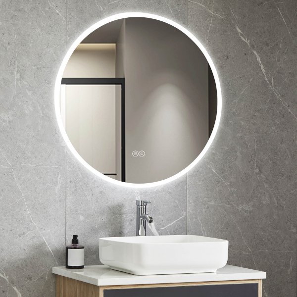 Pyre kylpyhuonepeili 80cm | LED-valaistus ja huurtumisenesto