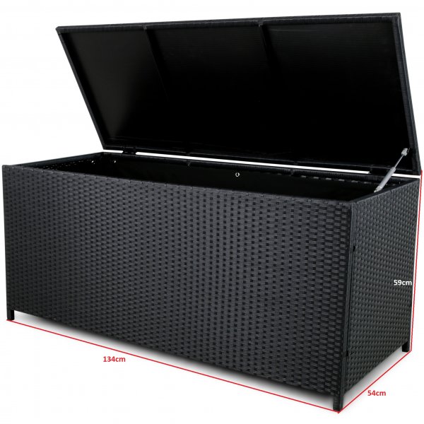 Keinotekoisesta rottinkista valmistettu tyynylaatikko ulkokalusteisiin | Musta Keinotekoisesta rottinkista valmistettu tyynylaatikko ulkokalusteisiin | Musta