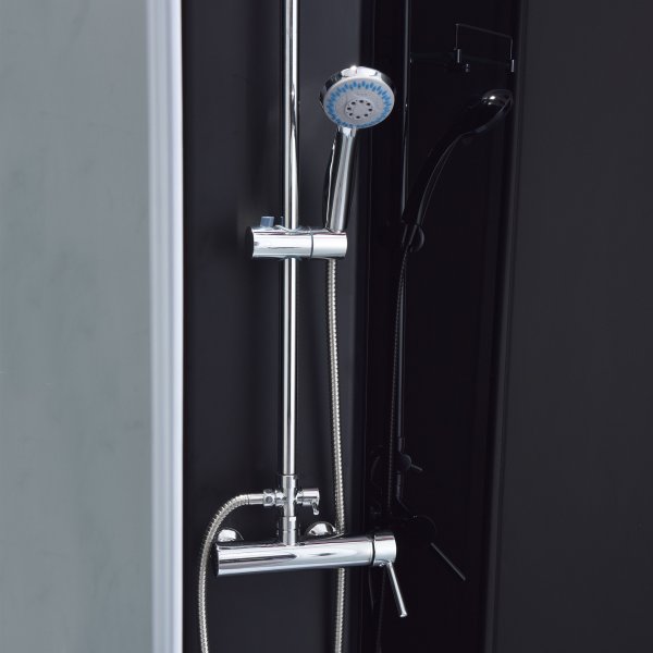Täydellinen suihkukaappi sadesuihkulla | Musta Täydellinen suihkukaappi sadesuihkulla | Musta