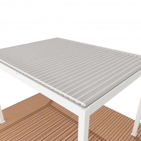 Pergola Premium 4x3m | Moottorikäyttöinen säleikön katto | Valkoinen Pergola Premium 4x3m | Moottorikäyttöinen säleikön katto | Valkoinen