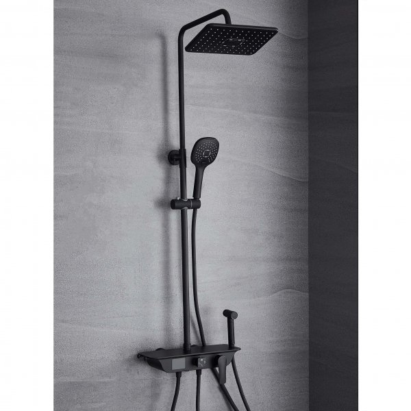 Kattosuihkusetti LED-näytöllä | Musta Kattosuihkusetti LED-näytöllä | Musta