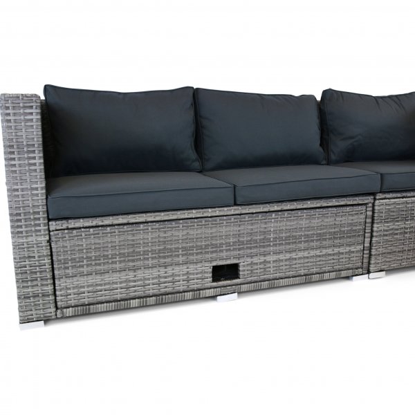 Eksklusiivinen loungeryhm | Sisnrakennettu varastointi | Harmaa synteettinen rottinki | Djursvik