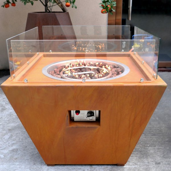 Kaasulämmitteinen takka corten-teräksestä | Ulkokäyttöön | Husum Kaasulämmitteinen takka corten-teräksestä | Ulkokäyttöön | Husum