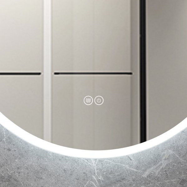 Pyöreä kylpyhuonepeili 60cm | LED-valo ja huurtumisenesto Pyöreä kylpyhuonepeili 60cm | LED-valo ja huurtumisenesto