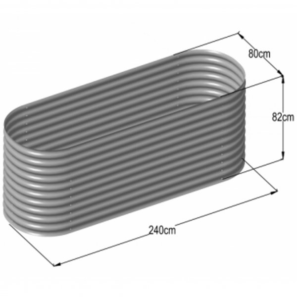Kasvilaatikko galvanoitua terästä | 240 cm Kasvilaatikko galvanoitua terästä | 240 cm