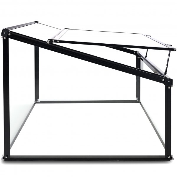 Minikasvihuone avattavalla ovella | 4mm turvalasi | Musta Minikasvihuone avattavalla ovella | 4mm turvalasi | Musta