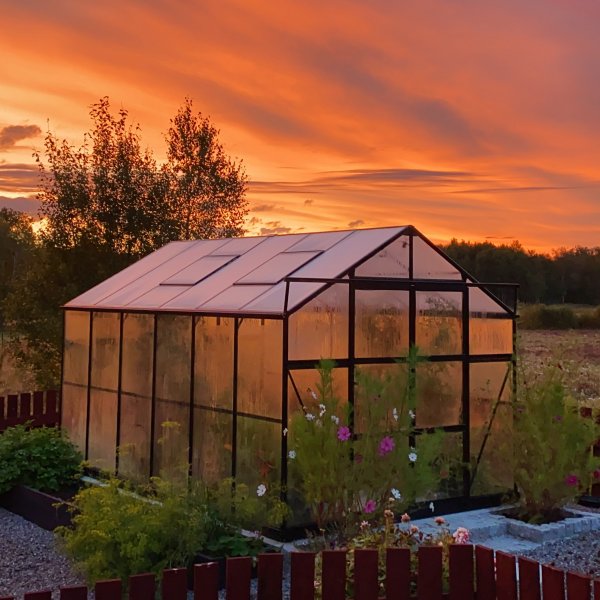 Kasvihuone 9,6 m | 4mm turvalasi | 5 vuoden myrskytakuu