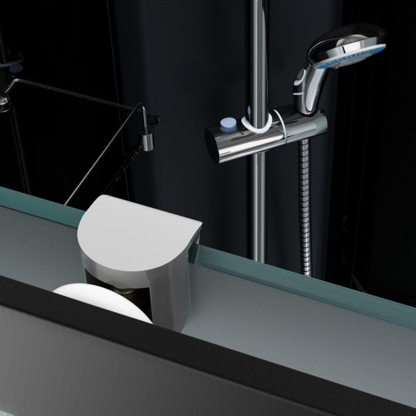 Täydellinen suihkukaappi sadesuihkulla | Musta Täydellinen suihkukaappi sadesuihkulla | Musta