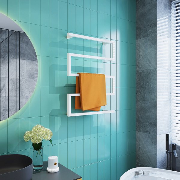 Sähköinen pyyhekuivain 60x80x12cm | Valkoinen Sähköinen pyyhekuivain 60x80x12cm | Valkoinen