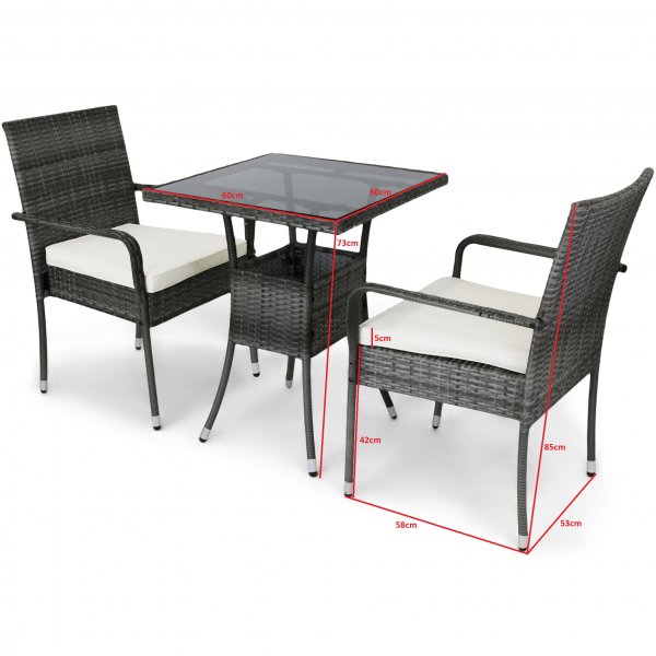 Kahvilasetti parvekkeelle synteettistä rottinkia | Lyfco Mölle Kahvilasetti parvekkeelle synteettistä rottinkia | Lyfco Mölle