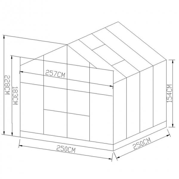 Kasvihuone 6,4 m² | 4 mm turvalasi | 5 vuoden myrskytakuu Kasvihuone 6,4 m² | 4 mm turvalasi | 5 vuoden myrskytakuu