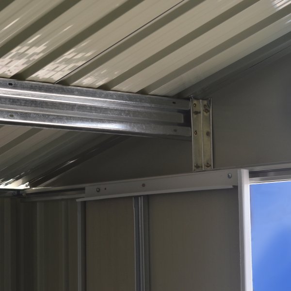 Varasto ja työkaluvaja 5,3m² | Liukuovi | Alustalla | Valkoinen Varasto ja työkaluvaja 5,3m² | Liukuovi | Alustalla | Valkoinen