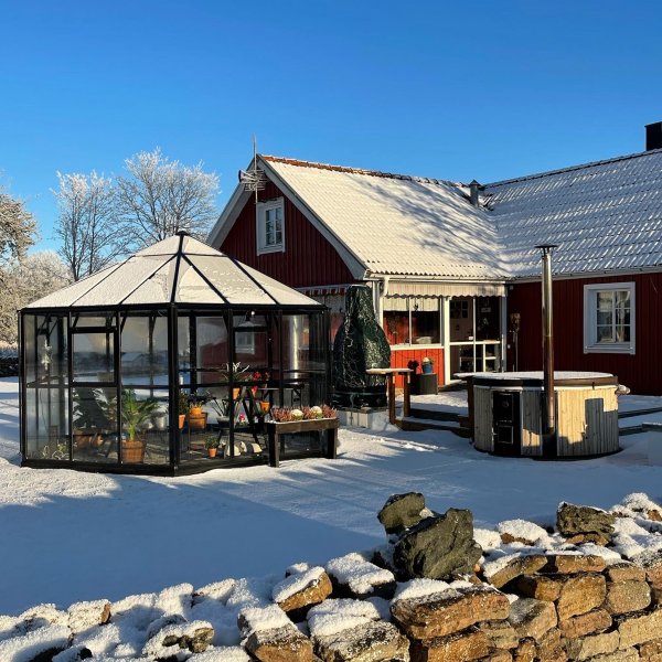 Orangery ja huvimaja 12,6m | Kuusikulmainen kasvihuone | 4mm turvalasi