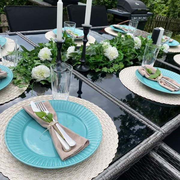 Ruokailuryhmä ulkokalusteet | 10 paikkaa | Harmaa tekopilli | Skärhamn Ruokailuryhmä ulkokalusteet | 10 paikkaa | Harmaa tekopilli | Skärhamn