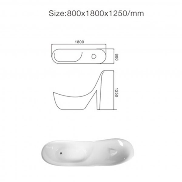 Naisten kylpyamme 180cm | Ainutlaatuinen muotoilu | Pyh valettu