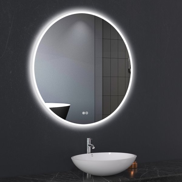 Pyre kylpyhuonepeili 80cm | LED-valaistus ja huurtumisenesto