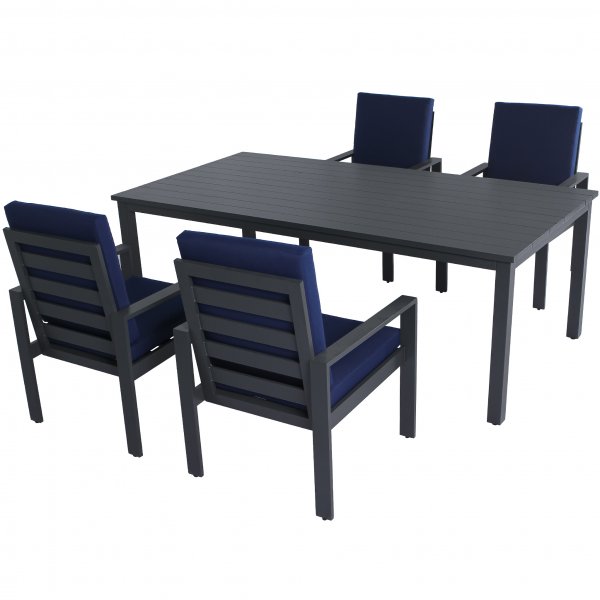 Premium ulkokalusteet alumiinista | Pöytä & 4 tuolia | Hamnviken Premium ulkokalusteet alumiinista | Pöytä & 4 tuolia | Hamnviken