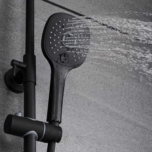 Kattosuihkusetti LED-näytöllä | Musta Kattosuihkusetti LED-näytöllä | Musta