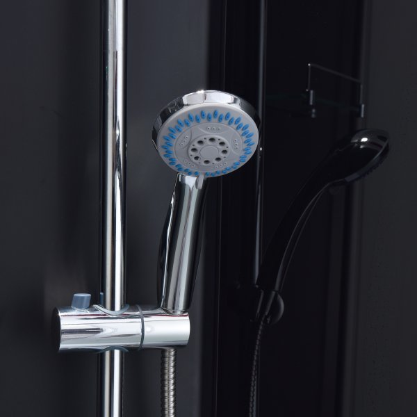 Täydellinen suihkukaappi sadesuihkulla | Musta Täydellinen suihkukaappi sadesuihkulla | Musta