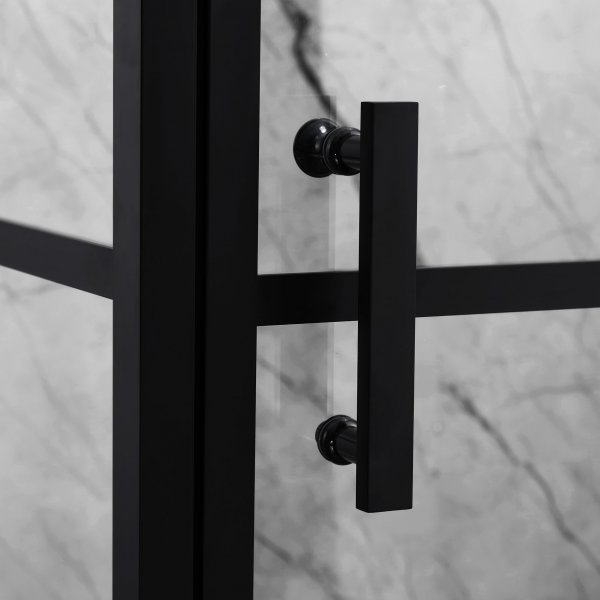 Suihkunurkkaus mustilla profiileilla | 6mm turvalasi