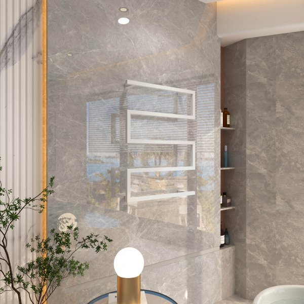 Sähköinen pyyhekuivain 60x80x12cm | Valkoinen Sähköinen pyyhekuivain 60x80x12cm | Valkoinen