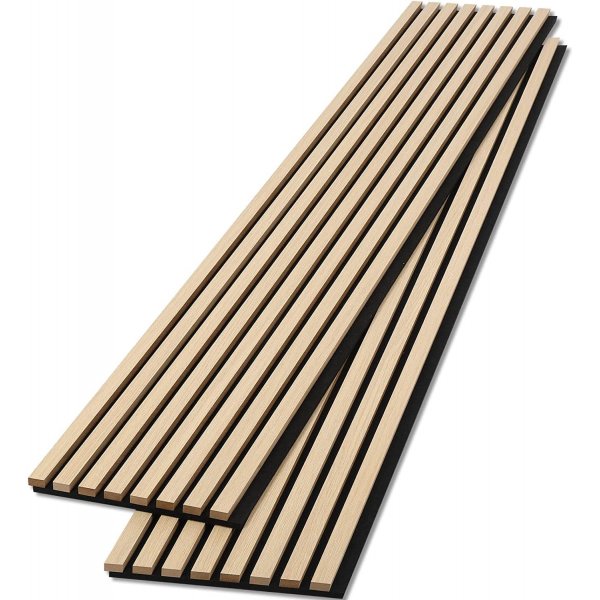 Puulista Akustiikkapaneelit | 2400x600x21mm | Valkoinen Tammi