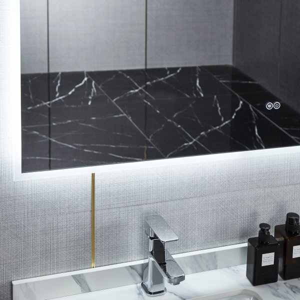 Suuri peili LED-valolla ja huurtumisenestotoiminnolla