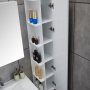 Suuri kylpyhuonepaketti | Lipasto 80cm | Kylpyhuonekalusteet korkeakiiltoisena valkoisena