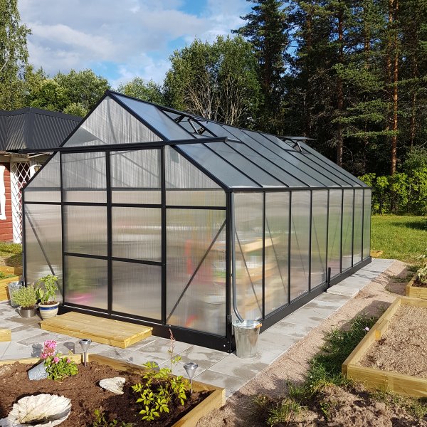 Kasvihuone 18m Premium | Erittin korkea viljelykorkeus | 6mm kanava muovia