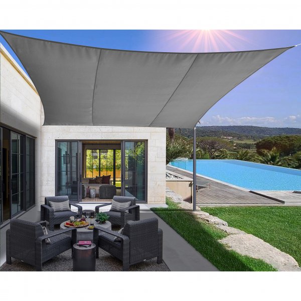 Aurinkopurje 4x4m | Neliöllinen | harmaa Aurinkopurje 4x4m | Neliöllinen | harmaa