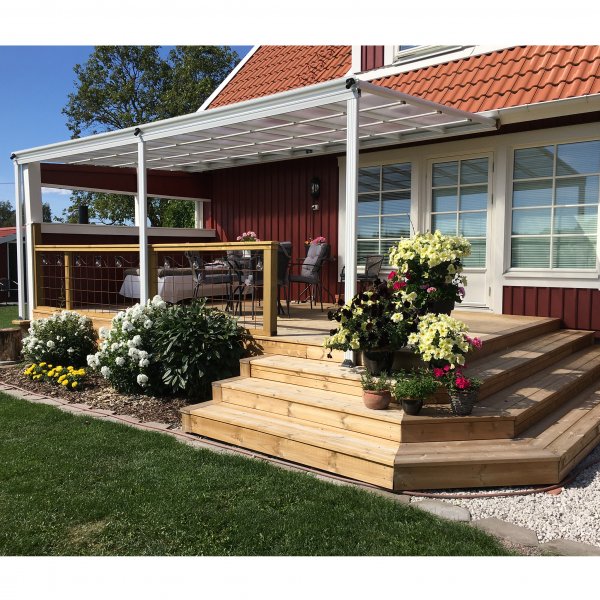 Terassi 5,6x3,0m | Erittin korkea | Kanava muovi / alumiini